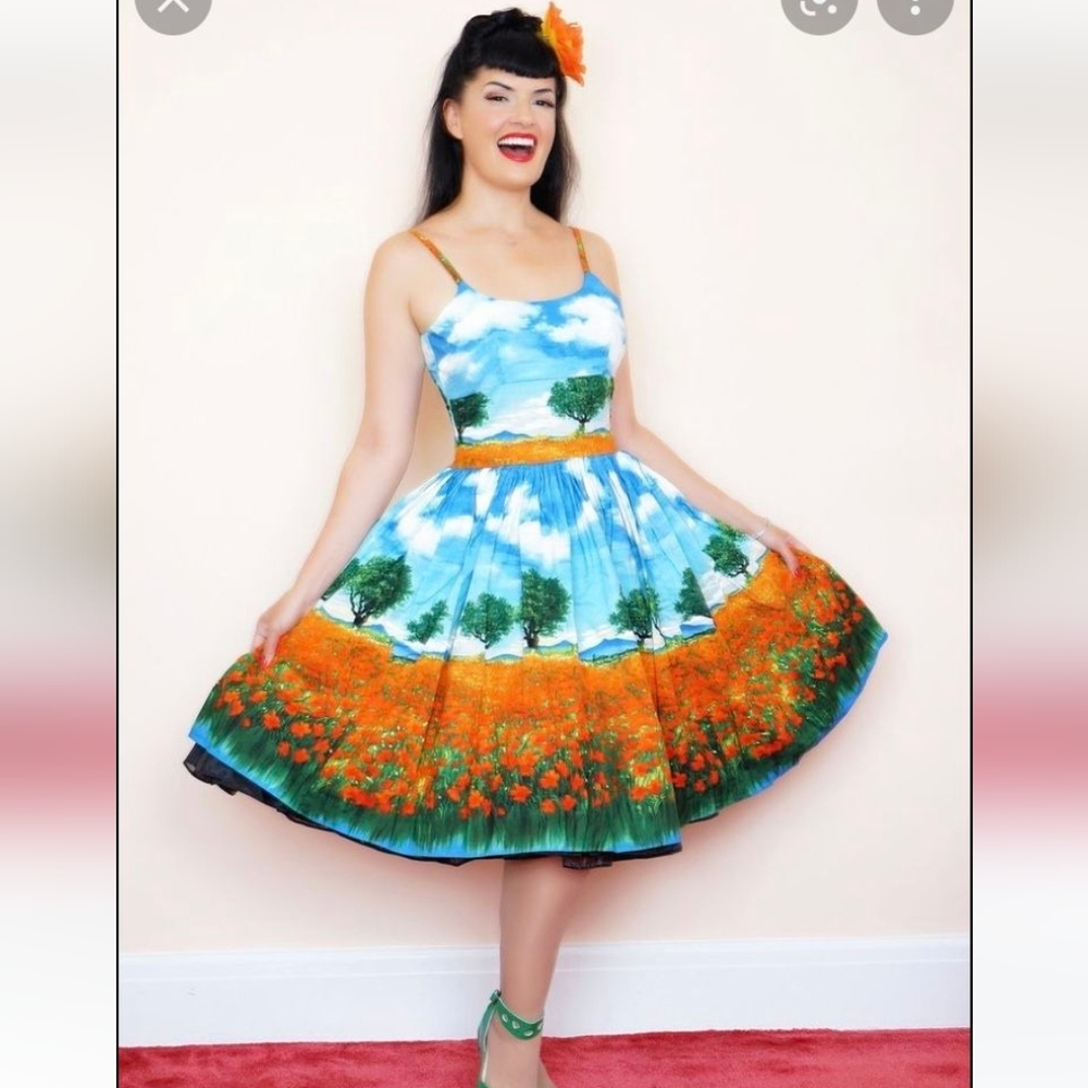 Bernie Dexter Holly Dress In Poppy Fields Large